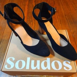 Soludos Gemma Heel Black Suede size 10
